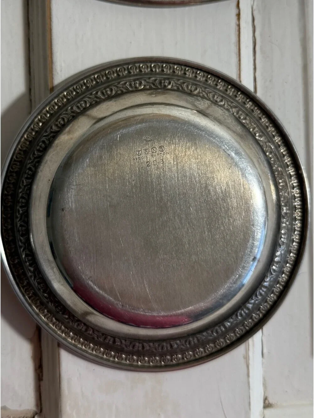 Reed & Barton MCM Silverplate 1202 tray and 1203 Holloware Bowl 6